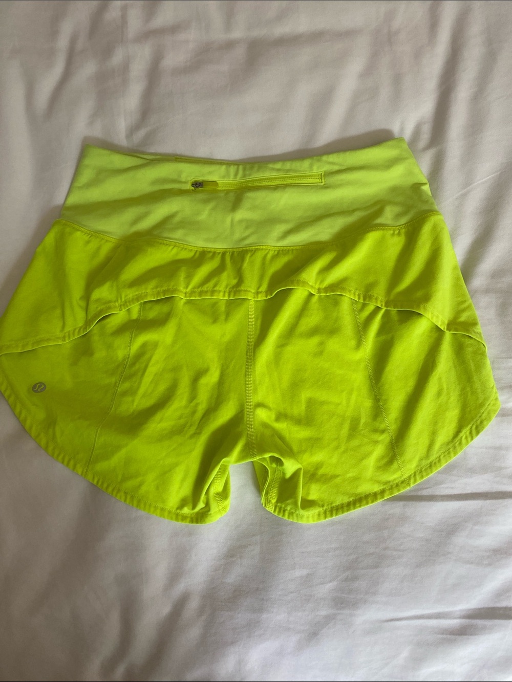 lululemon athletica Neon Yellow High-Waist Athletic Shorts